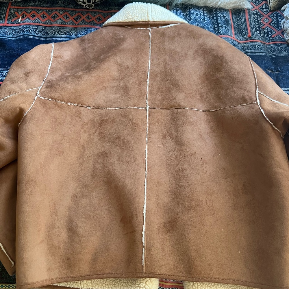 Urban Outfitters Tan faux leather and faux fur Jacket. - Picture 7 of 7